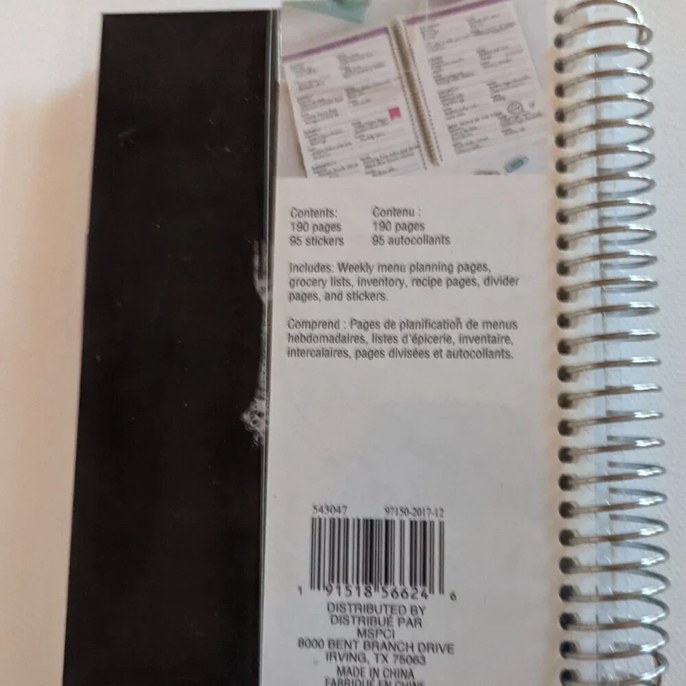 NWT Menu Keepsake Planner 'Best Memories' Undated Recollections Michaels Recipe